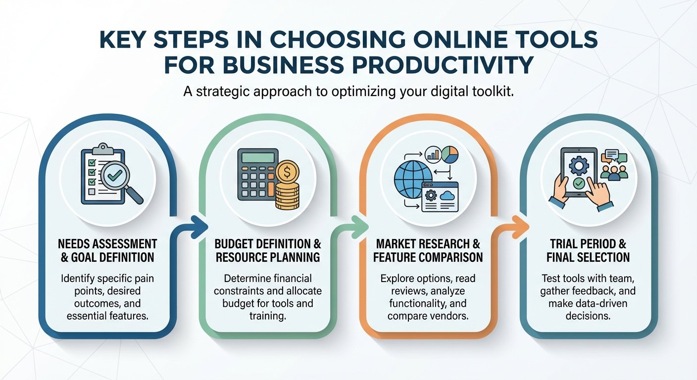 Infographic: Key steps on how to choose online tools for business