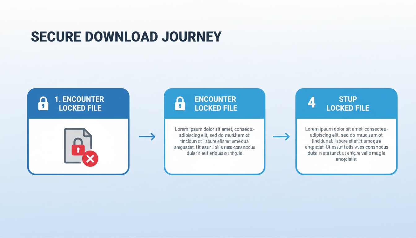 PDF unlocker - step-by-step process flowchart showing the user journey from locked file to unlocked download