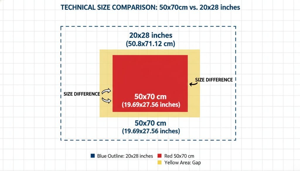 50x70 cm to Inches - Exact Frame Size Converter