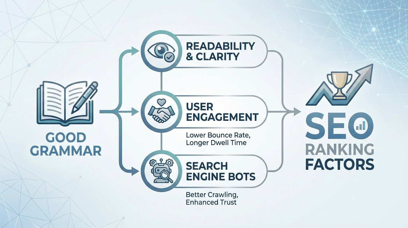 Diagram showing how grammar affects SEO.