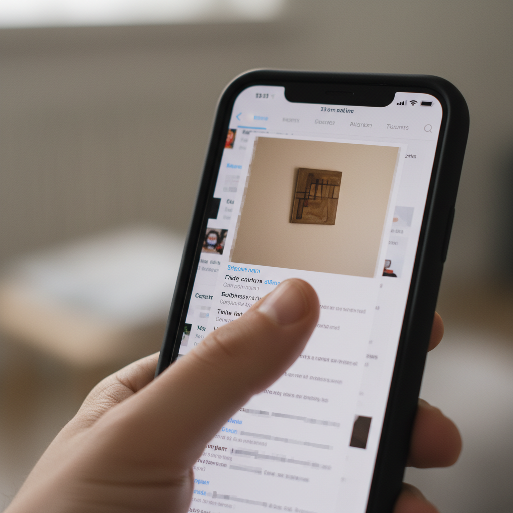 Close-up of a finger blurring a social media feed on a phone, demonstrating fast scrolling.