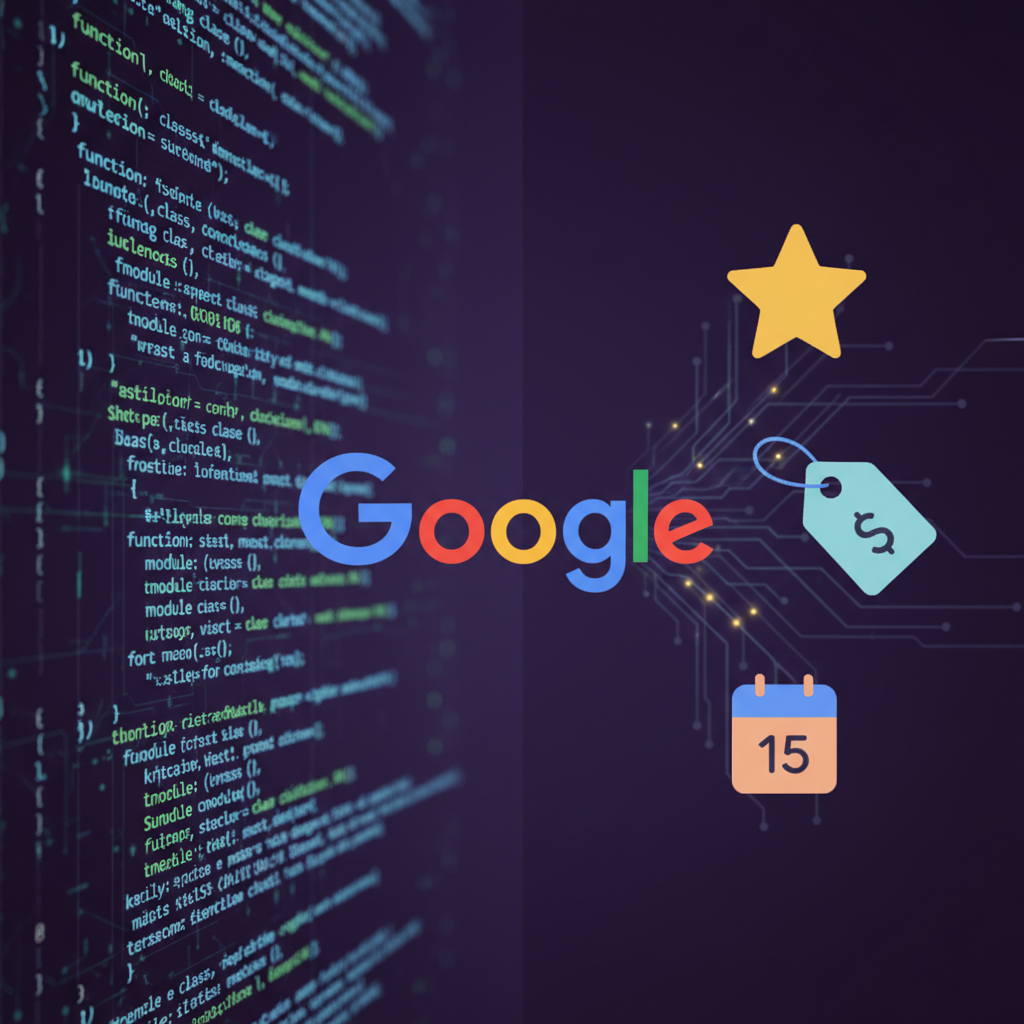 A graphic showing website code being translated into easy-to-understand icons for a search engine.