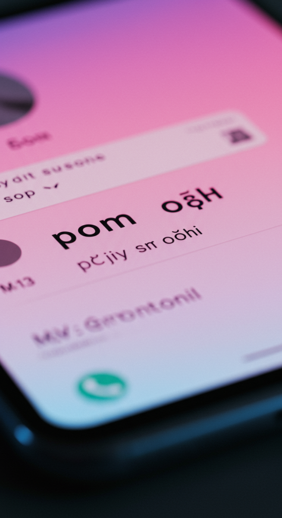 Smartphone screen displaying a social media bio written in upside-down text.