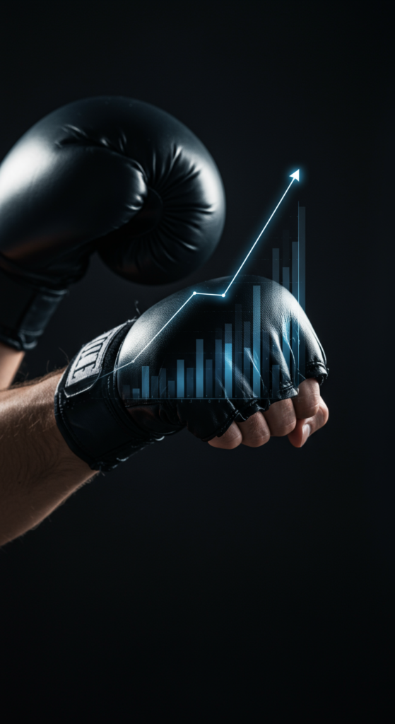A boxer's gloved fist held high, symbolizing the hidden power in SEO beyond common metrics.