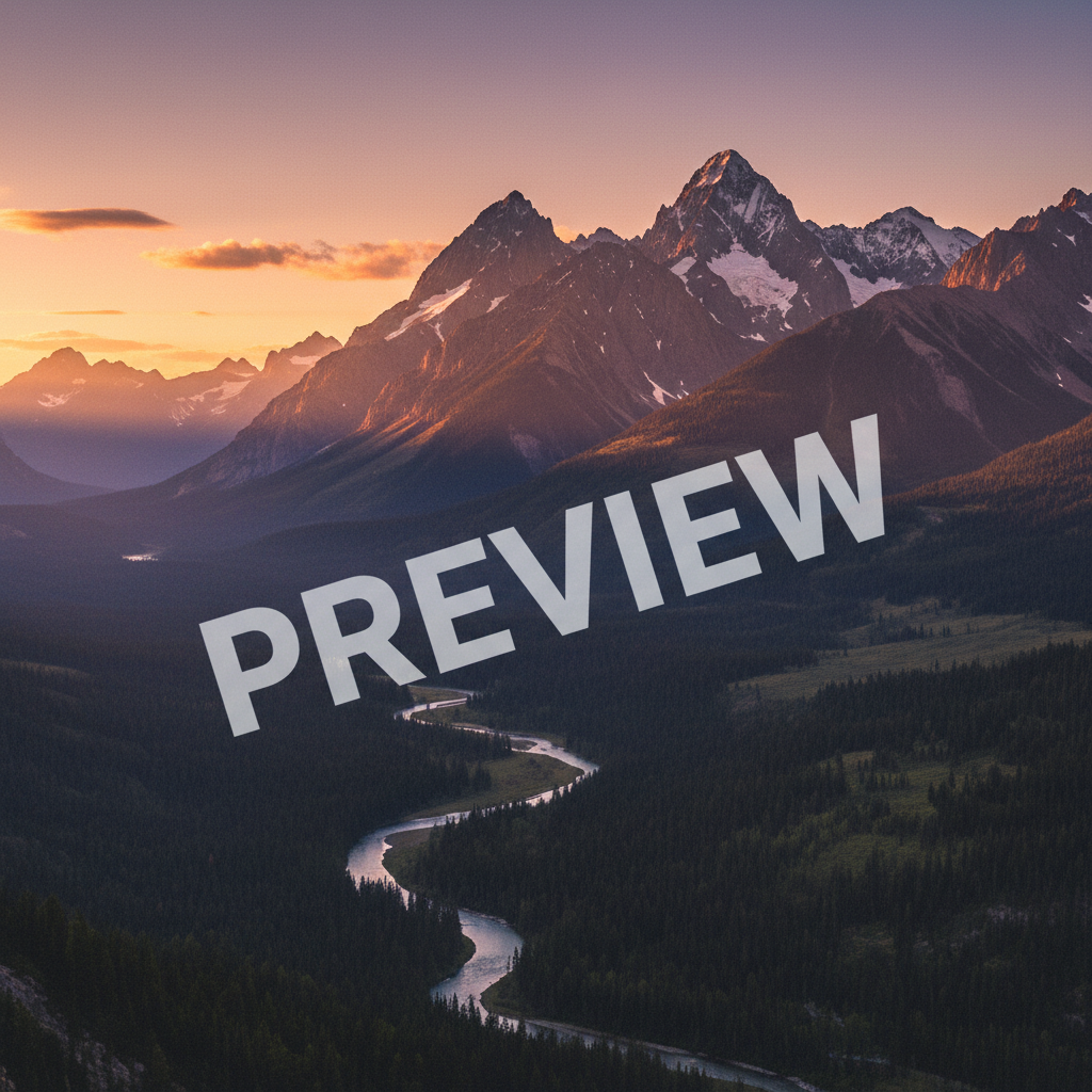 Beautiful mountain photo marred by a prominent 'PREVIEW' watermark.