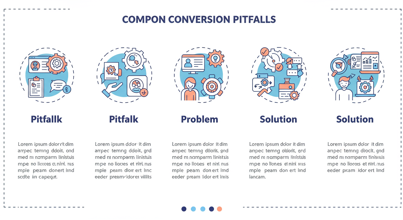 grams to quarts - A high-quality graphic version of the "Common Conversion Pitfalls" table, using icons for 'pitfall', 'problem', and 'solution' to make it visually engaging and easy to scan.